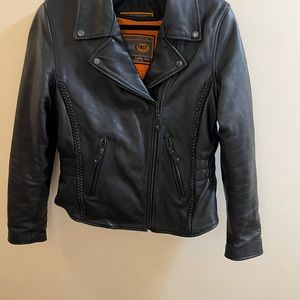 Leather motorcycle jacket